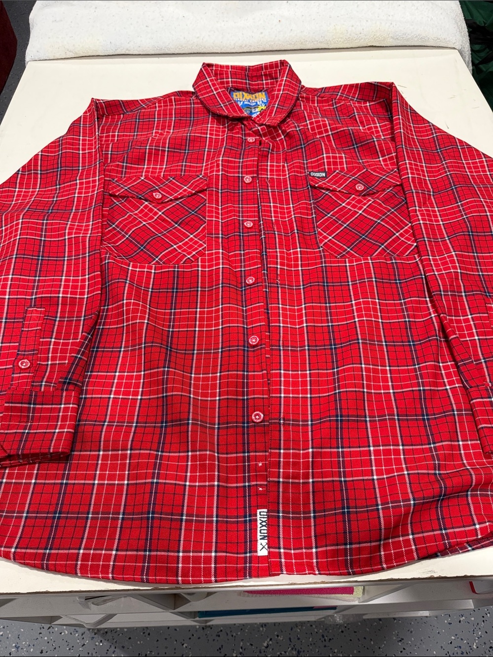 DIXXON Red and Black Plaid Button-Down Flannel